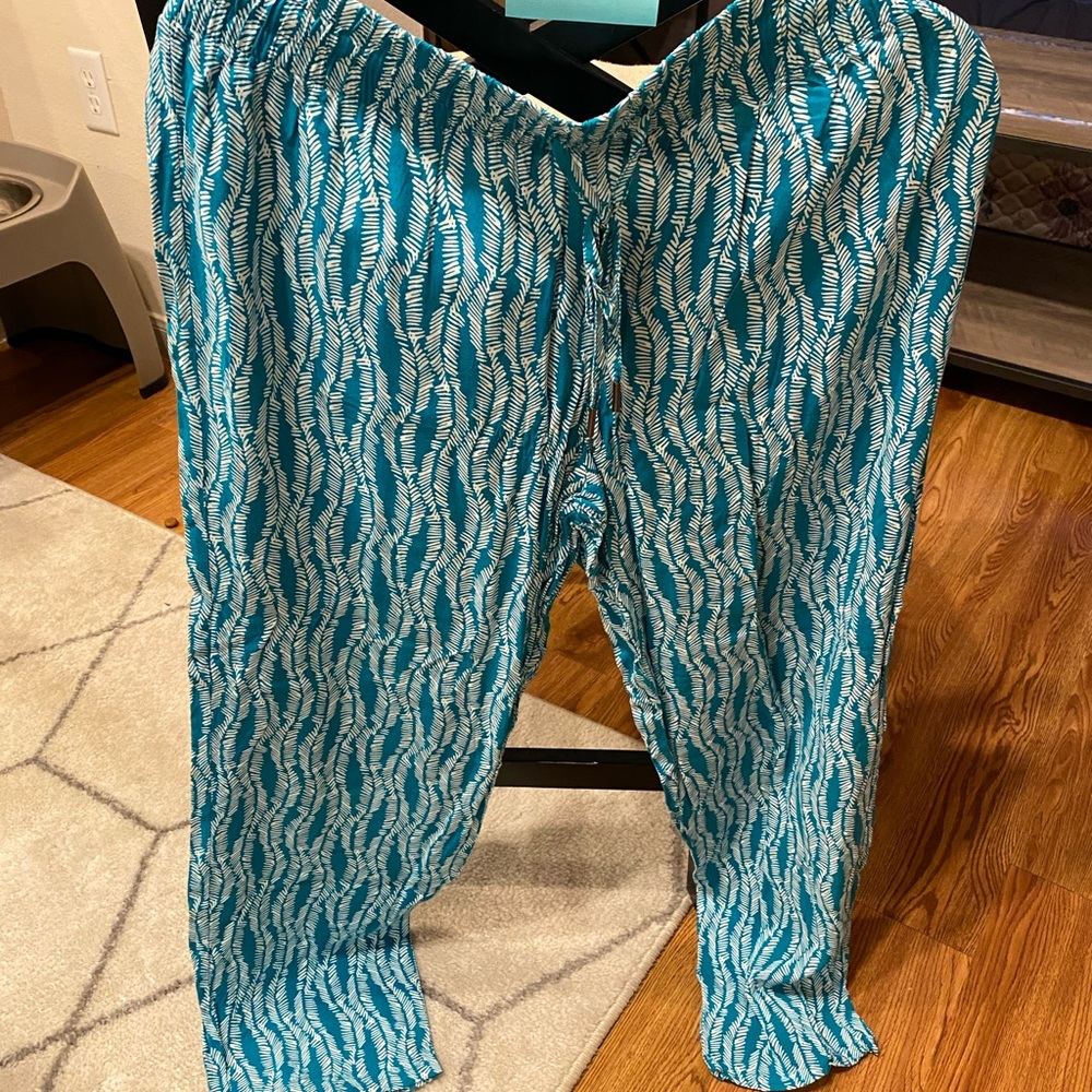 Blue flowy pants